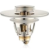 Universal Bathroom Sink Stopper - Bounce Wash Basin Drain Filter, Stainless Steel Pop Up Drain St...