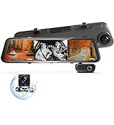RexingUSA M3 3-Channel 1080p Mirror Dash Cam - GPS, 12" IPS Touch Screen, Night Vision, Parking M...