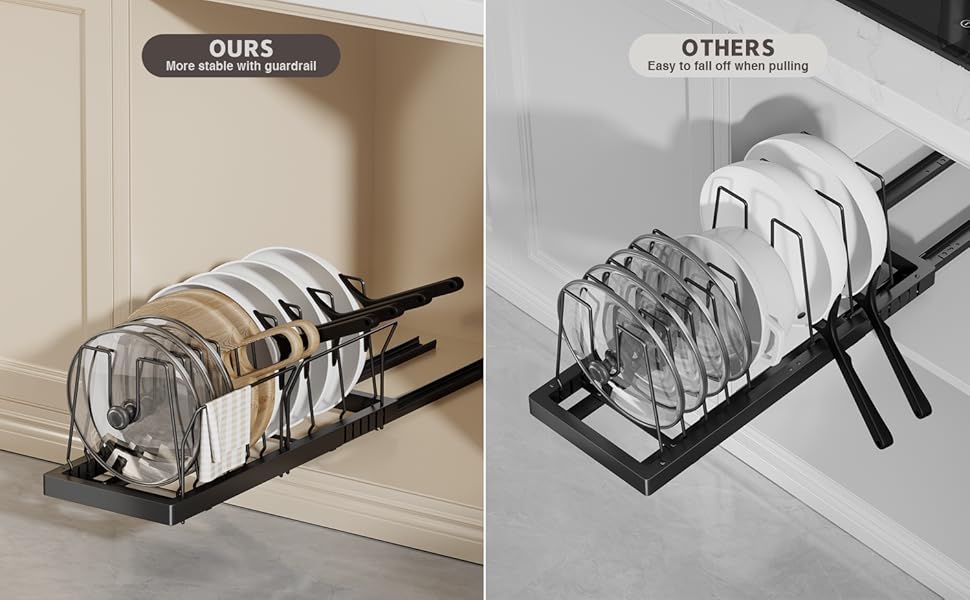 pot lid organizer for cabinet