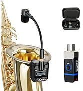 Xvive U7 Saxophone Microphone Wireless System 2.4 GHz Wireless Microphone for Saxophones, Trumpet...