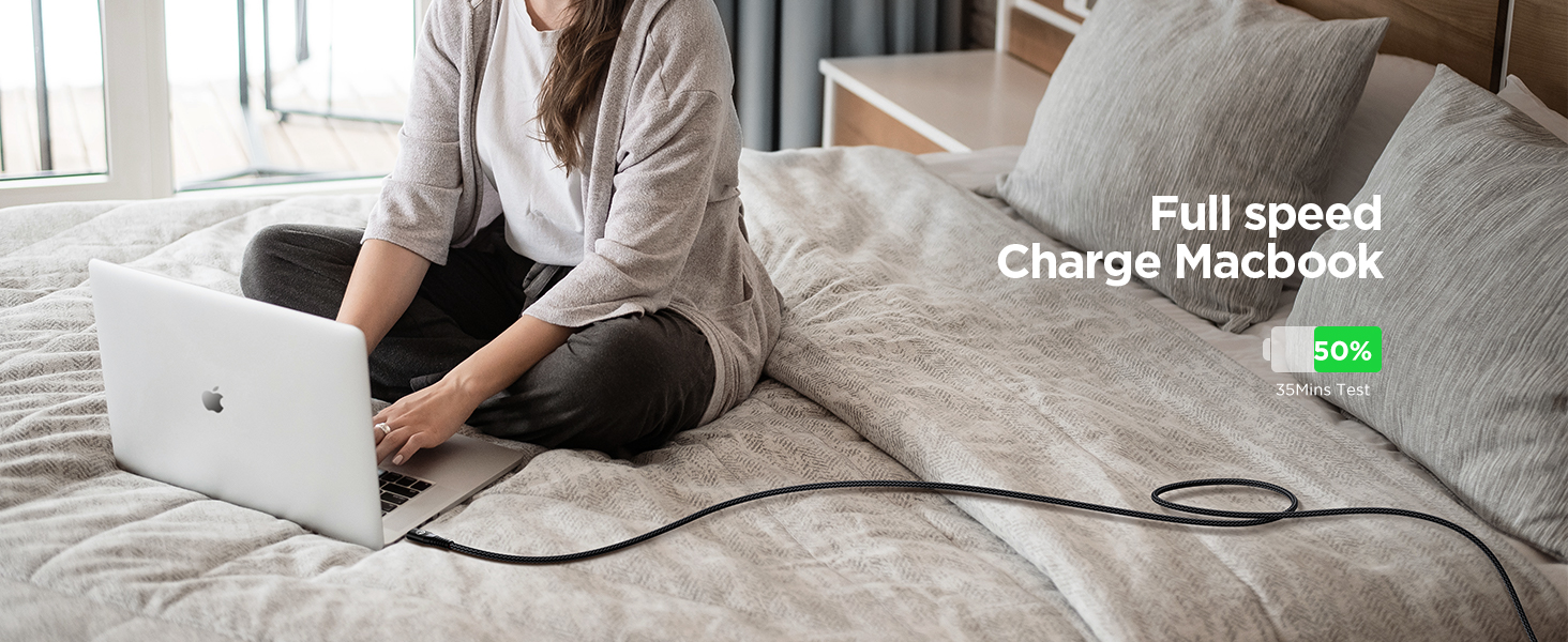 USBC to USBC 100W [6ft/3Pack] USB C to USB C Fast Charging Cable Braided C to C Charger Cord 