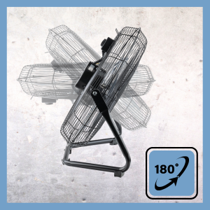 comfort zone floor fan has 180 degree tilt capabilities