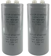 CD60 Capacitors 600uF/MFD 125VAC (2-Pack) for Air Conditioning Units, Compressors, Pumps, HVAC Sy...