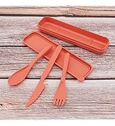 OriGlam Wheat Straw Cutlery, Travel Utensil Tableware Flatware Set Cutlery Spoon Knife Fork Table...