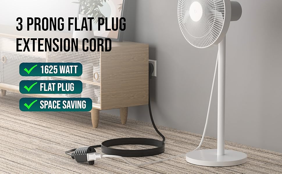 3 PRONG FLAT PLUG EXTENSION CORD
