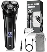 ABGAB Electric Rechargeable Shaver for Men,Wet &amp; Dry Electric Razor, IPX7 Waterproof Rotary Shave...