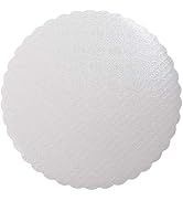 O'Creme White-Top Scalloped Round Cake and Pastry Board 3/32 Inch Thick, 9 Inch Diameter - Pack o...