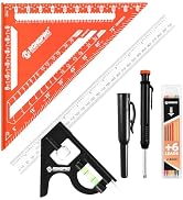 RONGPRO Aluminum Alloy 12in Carpenter Square and 12in Zinc-Alloy Combination Square Set, CNC-Mach...