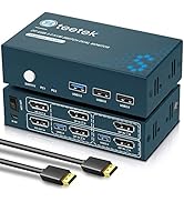 Steetek USB 3.0 Displayport KVM Switch Dual Monitor, 4K@60Hz 2 Monitors 2 Computers DP KVM Switch...