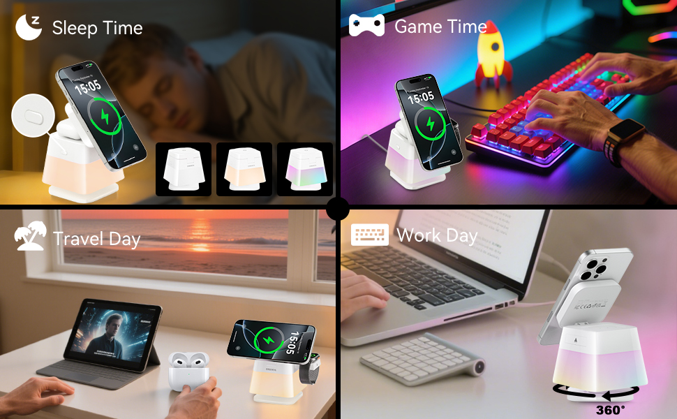 sleep game travel work time phone charger