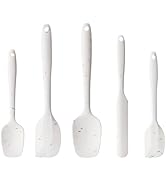 Silicone Spatula Set, 5 Piece Food Grade Rubber Spatulas for Baking, Cooking, and Mixing High Hea...