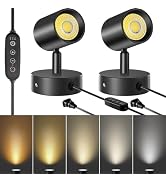 VANoopee 5 Color 10W LED Up Lights Indoor Spot Lights with Timer - Dimmable Uplighting Indoor Spo...