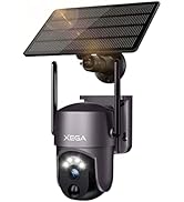 Xega Security Camera Wireless Outdoor 2K 360° PTZ Camera Solar Security Cameras 2.4G WiFi Video S...