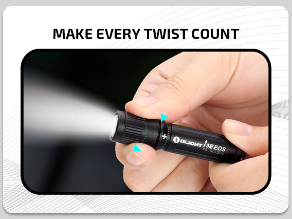 i3E EOS PMMA TIR Lens AAA EDC Flashlight 90 Lumens Compact Keychain Flash Light