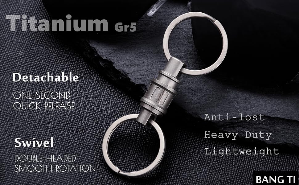 Ti quick release keychain clip connector keyring kit