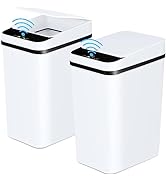 Anborry Bathroom Trash Cans with Lid 2 Pack 2.2 Gallon Touchless Automatic Motion Sensor Small Sl...