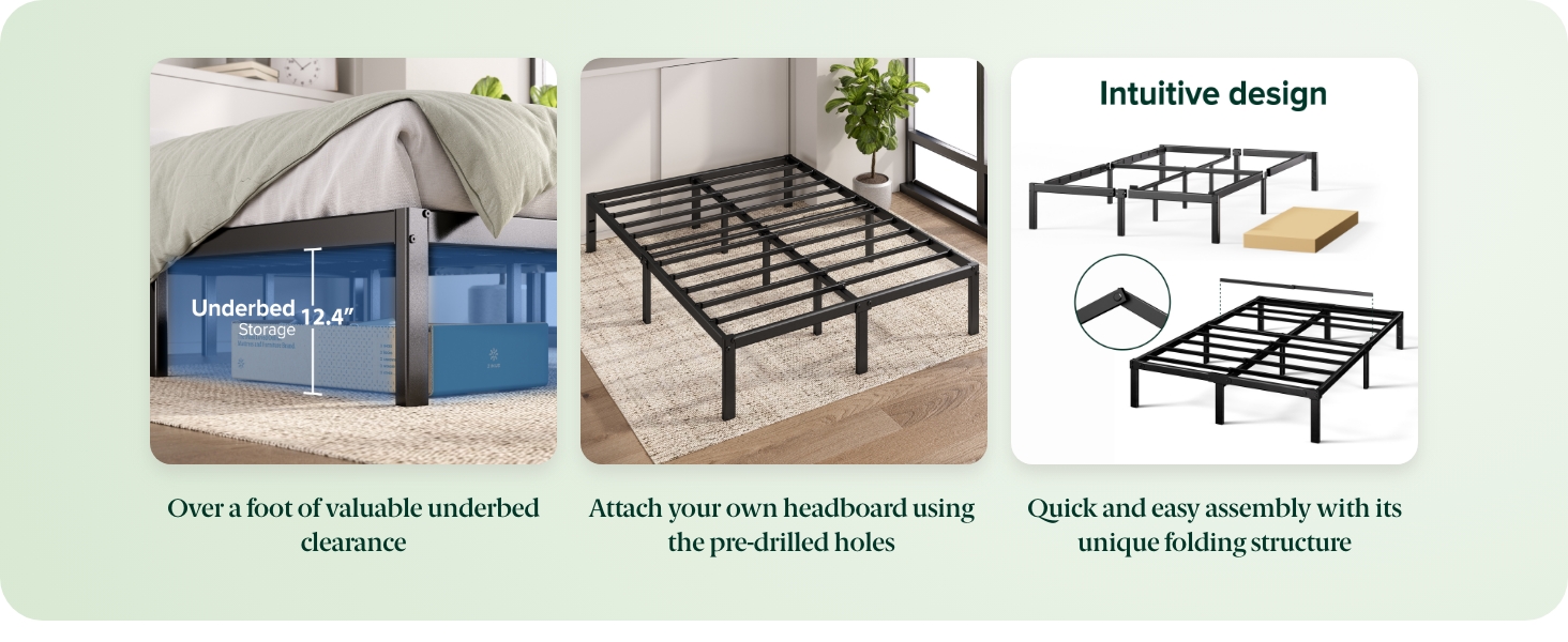 Elias 14 Inch Metal Platform Bed Frame