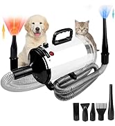 Xapigo Dog Vacuum &amp; Dryer for Shedding Grooming,5.2HP/ 3800W Dog Grooming Kit,Adjustable Speed an...