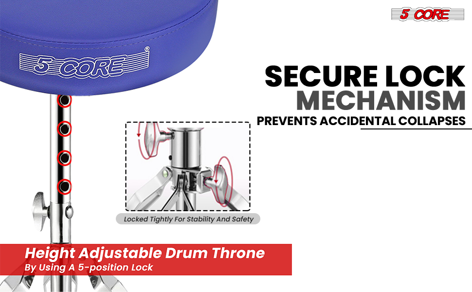 Black Drum Chair,Height Adjustable Heavy Duty Upgraded Drum Stool