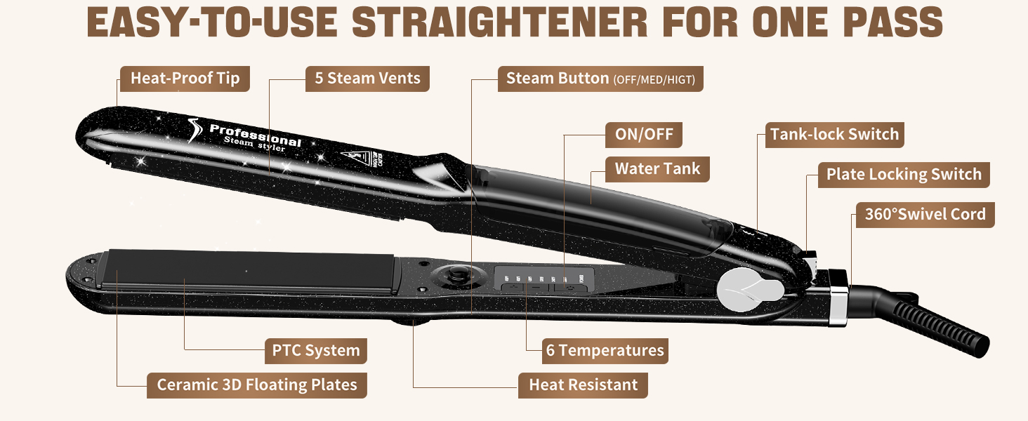S088 Steam Hair Straightener Iron