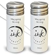 Ink Permanent White Brow Mapping String [2 X 100 Ft Bottles - 60 m] Pre-Inked Mapping String for ...