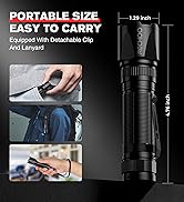 RECHOO Red Light Flashlight, High-Powered 3 Modes Red LED Rechargeable Flashlights with Clip &amp; La...