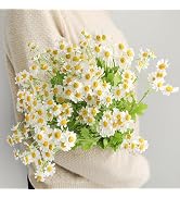 Smalldu Realistic Daisy Flowers Artificial 7 Pcs 20.4 in Fake White Daisies Chamomile Flower Whit...