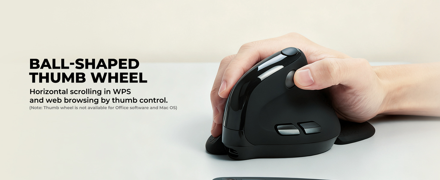 ergonomic vertical mouse with thumb wheel
