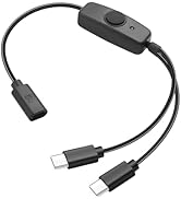 JSADZKJ USB C Splitter Power Cable with Switch 5V 2A Type C Female to Dual Male Power Cord Adapte...