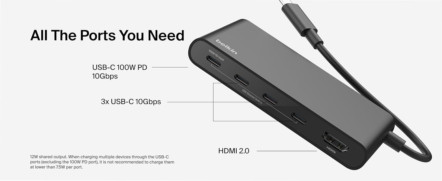 Belkin Connect 5-Port USB-C Hub with 4K HDMI