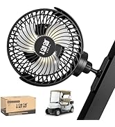 10L0L Magnetic Golf Cart Fan Rechargeable with Flexible Tripod Mount - 8000mAh Battery Operated P...