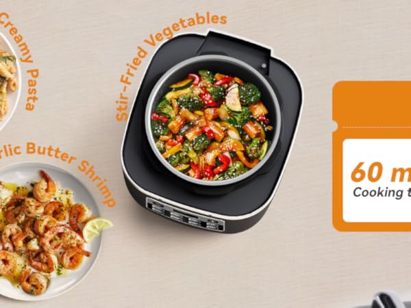 Easly sauté your aromatics in the nonstick ceramic inner pot.