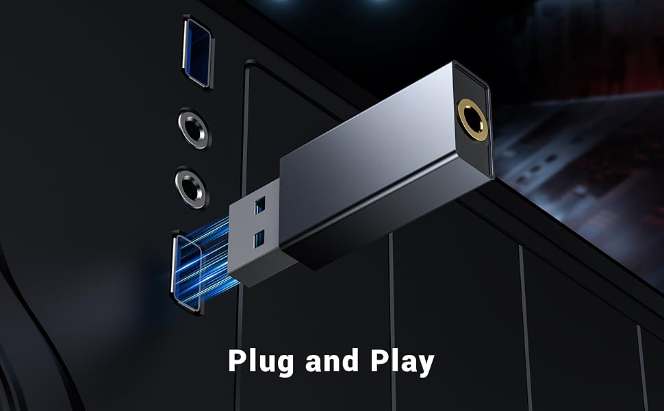 USB to Audio Aux Adapter External Stereo Sound Card