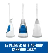 Unger EZ Plunger with No-Drip Carrying Caddy, Tight Seal Toilet Bowl Tool with Portable Holder, D...