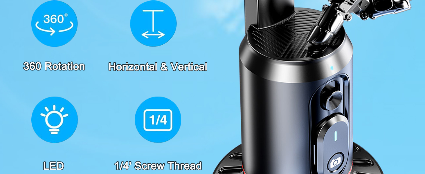 phone tripod with remote auto face tracking tripod 360 rotation with stand auto face tracking 