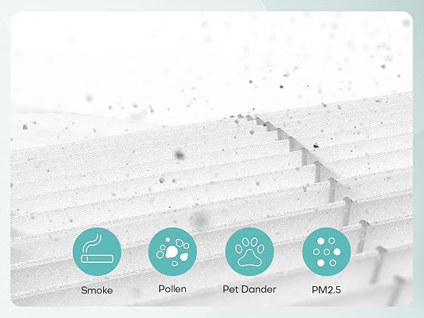 2-Pack Replacement 4-in-1 H13 True HEPA&amp;Efficiency Activated Carbonfor Pet Hair Odors Pollen Smoke