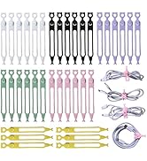 Cord Organizer,36PCS Silicone Cable Ties,Reusable Weatherproof Travel Cable Organizer,High Elasti...
