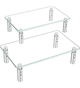 HEMUDU 2 Pack Monitor Stand -3 Adjustable Height Monitor Riser, Computer Monitor Stand, Desktop O...
