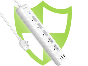 2 Prong Power Strip, WRXDMC 2 Prong to 3 Prong Outlet Adapter, 1400J Two Prong Surge Protector