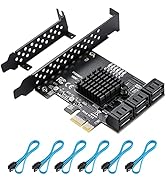 YBBOTT PCIE SATA 6 Gbit/s PCIE Expansion Card 6 Port PCIE 1X SATA Card SATA Controller PCIE 3.0 G...
