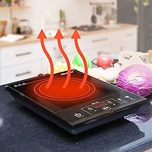 induction cooktop; mueller; muellerhome; rapid heat cooktop for induction cookware only; stovetop