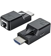 196FT HDMI Extender Over Single Ethernet Cat5e/6 Cable, Support Audio Video UHD 1080P@60Hz, HDMI ...