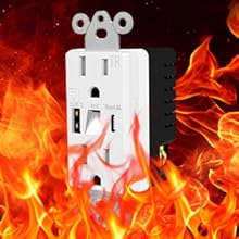 USB C Outlet with Night Light fireproof