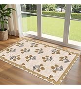 Othilic 3x5 Floral Entry Rug - Small Washable Indoor Outdoor Mats for Front Door Non-Slip Porch R...