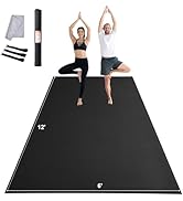 VEVOR Large Exercise Mat, 12'x6'/10'x6'/9'x6'/8'x6'/8'x5'/7'x5'/6'x4' (7mm) Extra Thick, Non Slip...
