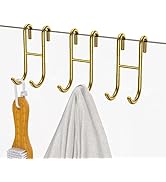 Shower Door Hooks, 3 Pack Over Shower Glass Door Hook, Plated Gold, 304 Stainless Steel Rack Hook...