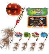 LUCKYFISHING 5pcs Spinner Baits Trout Lures for Bass Pike Crappie Trout Fishing Lures 1/4oz 3/10o...