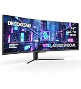 Deco Gear 49” Curved Ultrawide Monitor 3840×1080, 144Hz, HDR400, VA Panel, Adaptive Sync, USB-C 6...