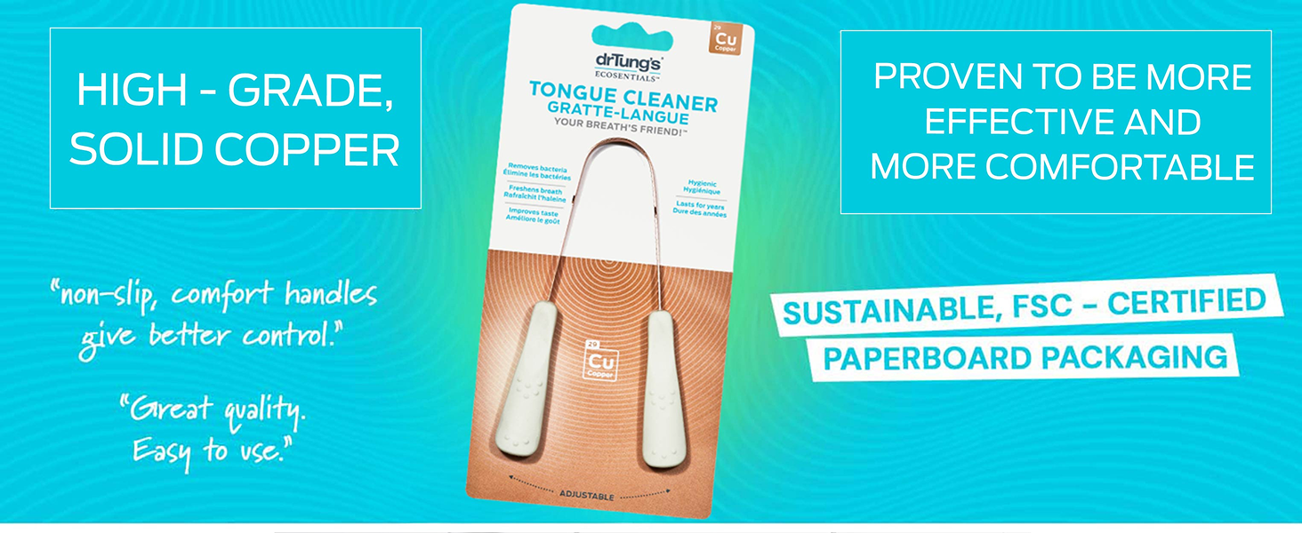 Tongue Cleaner for Adults, Kids, Helps Freshens Breath, Easy to Use Comfort Grip Handle, Comes with