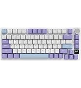 AJAZZ AK820 Pro 75% Gasket RGB Wireless Mechanical Keyboard with TFT Screen, Volume knob, Bluetoo...